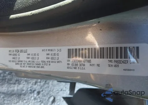 2015 Chrysler 200 Limited z USA, uszkodzony, nr VIN 1C3CCCAB0FN677085